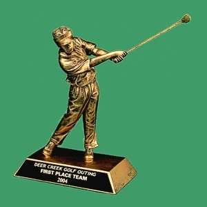 Northwest Trophy Antique Gold Resin Male Golfer  Sports 