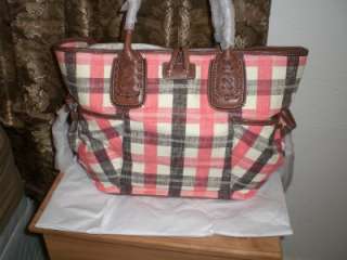 JUICY COUTURE PREPSTER PINK AND BROWN OCEAN BEACH TOTE DIAPER LAPTOP 