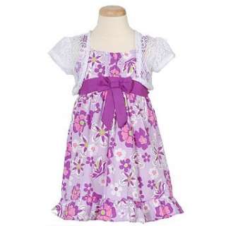   Purple Floral Spring Easter Dress Lace Shrug 2T 6X RMLA Clothing