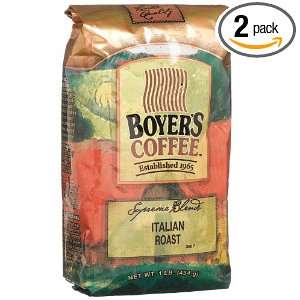 Boyers Coffee Italian Roast, 16 Ounce Bags (Pack of 2)  