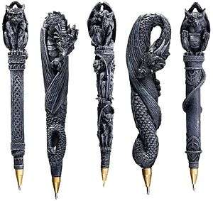 Five Dragons & Gargoyles Impressive Sculptural Journal Diary Pen 