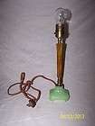 ANTIQUE BAKELITE BOUDOUIR LAMP w/JADEITE BASE & BRASS FIXTURE 