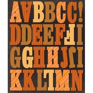  K&Company Orange Stripes Alphabet Die cut Stickers: Arts 