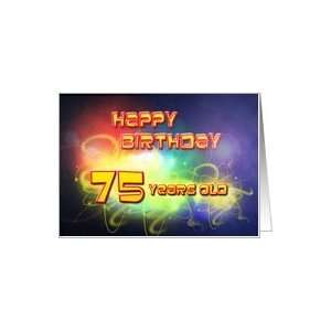   swirling lights Birthday Card, 75 years old Card: Toys & Games