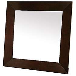 Doniea Dark Brown Wood framed 31.5 inch Square Mirror  Overstock