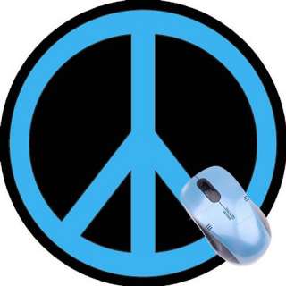 PEACE SIGN BLUE BLACK ROUND MOUSE PAD NEW COOL FUN  