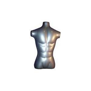  Inflatable Mannequin   Male Torso Silver/ Gray MTSG 1 