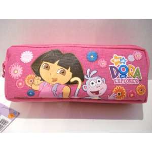   Hot Pink Dora Double Zipper Pencil Pouch Case: Everything Else