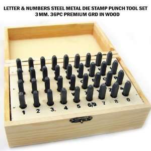 36 PC Number Letter Punch 3MM Set Stamp Metal Steel Stamping Alphabet 