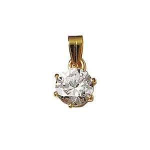    18K Gold Plated Clear Cubic Zirconia Medallion Pendant Jewelry