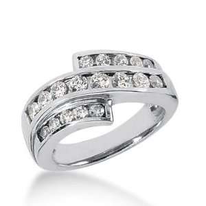 14K Gold Diamond Anniversary Wedding Ring 18 Round Brilliant Diamonds 