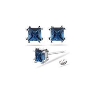  1.38 Ct London Blue Topaz Stud Earrings in Platinum 