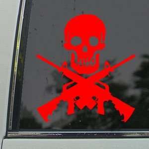  M4 Carbine Jolly Roger Skull M 4 Red Decal Car Red Sticker 