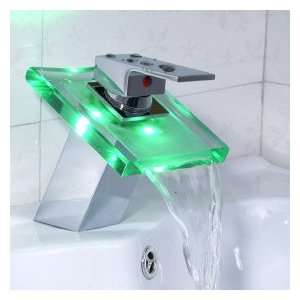   Waterfall LED Bathroom Sink Faucet 1018 LK 0905: Home Improvement