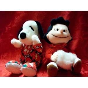  Applause Peanuts Bean Bag Set   Lucy and Snoopy 