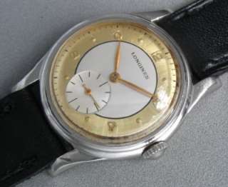 VINTAGE LONGINES OLD SWISS WATCH 2 TONE DIAL Ca 1949  