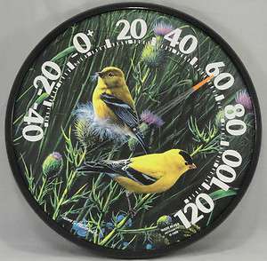   Diameter Dial Round Thermometer Goldfinch Birds American Made USA