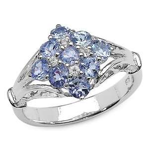  0.90 ct. t.w. Tanzanite and White Topaz Ring in Sterling 
