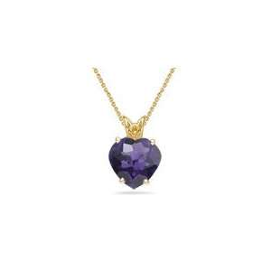  0.67 Cts Amethyst Scroll Pendant in 18K Yellow Gold 