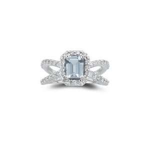  0.63 Ct Diamond & 0.89 Ct Sky Blue Topaz Ring in 14K White 