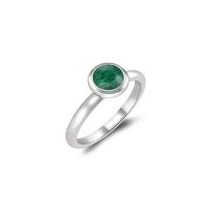  0.45 Cts Emerald Solitaire Ring in 14K White Gold 8.5 