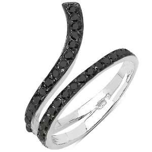  0.44 Carat Genuine Black Diamond Sterling Silver Ring 