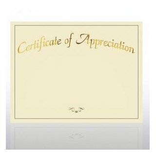 Foil Certificate Paper   Certificate of Appreciation   Cream