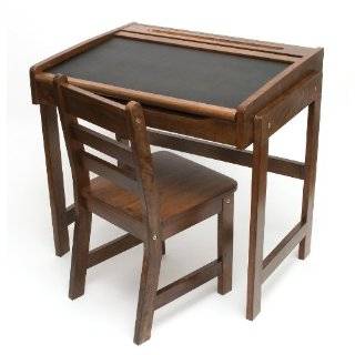 Lipper International Childs Desk with Chalkboard Top and Chair Set 