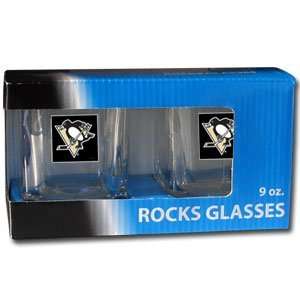   Licensed NHL Rocks Glass Set   Pittsburgh Penguins