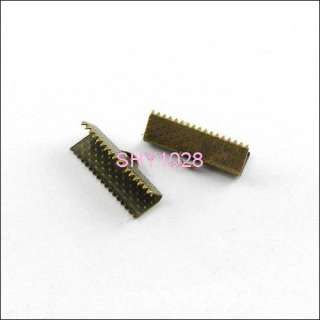 50Pcs Antiqued bronze end cap crimp beads 20mm #267C  