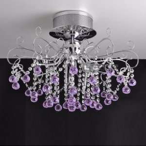    Romantic Purple Crystal Ceiling with 10 Lights: Home Improvement