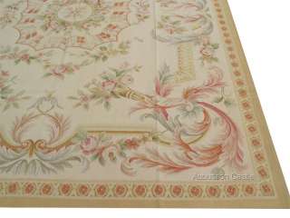 12 Woven Aubusson Area Rug FRENCH ROSE MEDALLION  