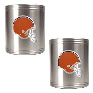  Cleveland Browns 2pc Stainless Steel Can Holder Set 