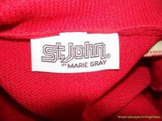 St. John by Marie Gray Dress 6 Red/Orange Santana Knit!  
