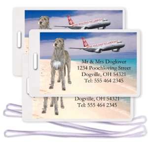  Irish Wolfhound Set Of 3 Personalized Plane Luggage Tags 