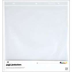 Basic Grey 12 x 12 D ring Page Protectors (Case of 25)  