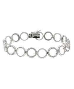 Sterling Silver Diamond Accent Circle Bracelet  Overstock