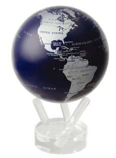  blue metallic silver with map rotating motion globe brand new free 