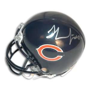 Thomas Jones Autographed Chicago Bears Mini Helmet:  Sports 