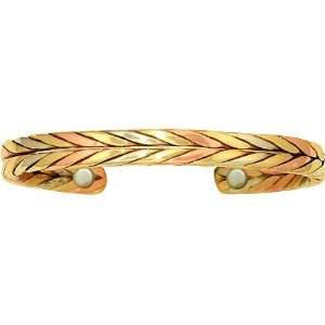 Wheat   Copper Magnetic Therapy Bracelet   Made in USA (lub724)   New 