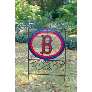  BOSTON RED SOX Team Logo STAINED GLASS YARD SIGN (20 x 38 