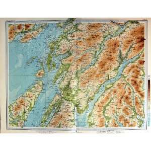  Map Scotland 1912 Inveraray Argyll Jura Loch Fyne Awe 