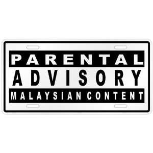 New  Parental Advisory / Malaysian Content  Malaysia License Plate 