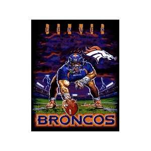 NFL Denver Broncos 3 Point Stance Afghan Blanket  Sports 