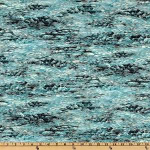  44 Wide Elusive Catch River Rocks Blue Fabric By The 