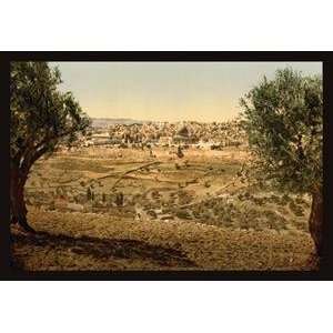 Paper poster printed on 12 x 18 stock. View from the Mount of Olives