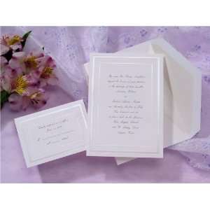  Double Bordered Pearl Stamped Card Wedding Invitations 