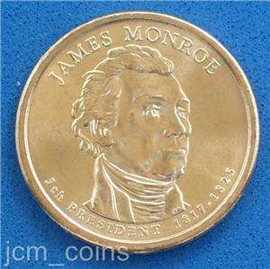2008 P&D JAMES MONROE Golden Dollar, Uncirculated  