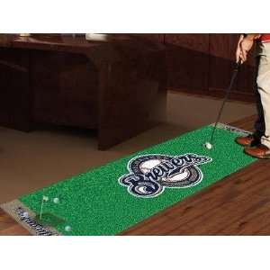 Milwaukee Brewers Golf Putting Green Runner Area Rug  