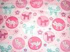 Cotton Fabric Pink Cats in Circles Sparkl​y Adornment